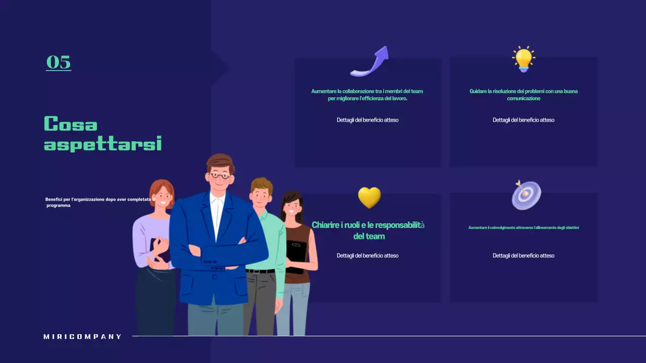 Proposta di workshop semplice in blu navy e verde