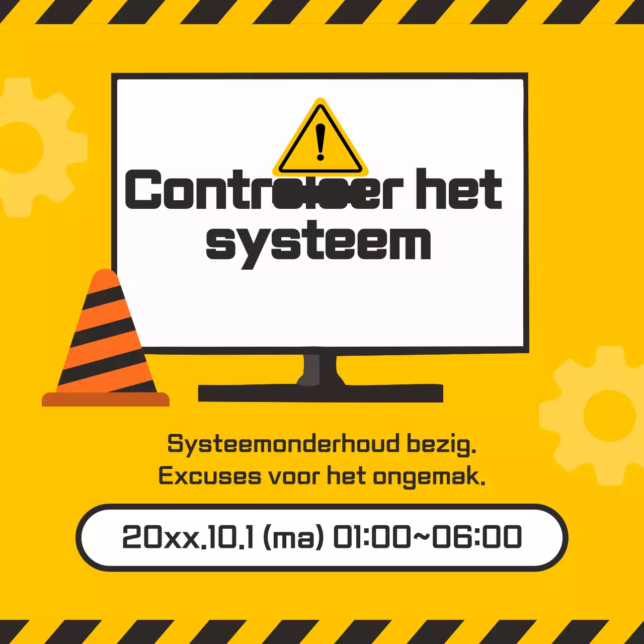 Gele eenvoudige systeemcontrolegids