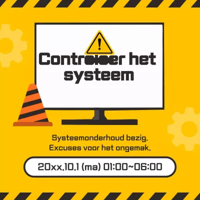 Gele eenvoudige systeemcontrolegids