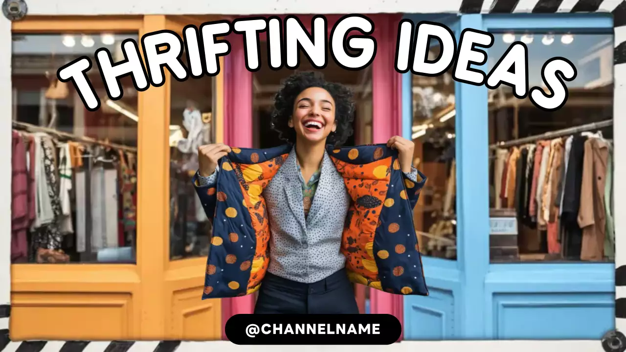 Colorful Trendy Thrifting Guide YouTube Thumbnail