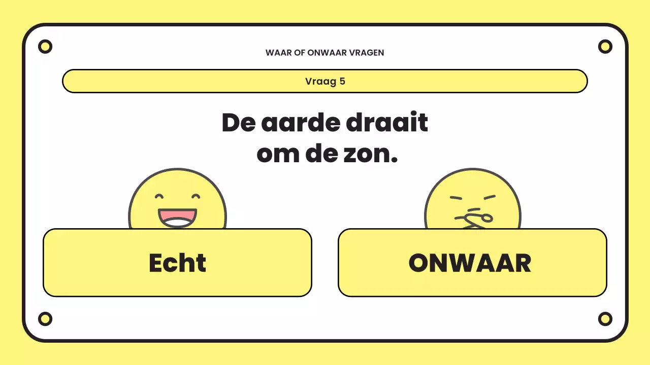 gele eenvoudige quizpresentatie