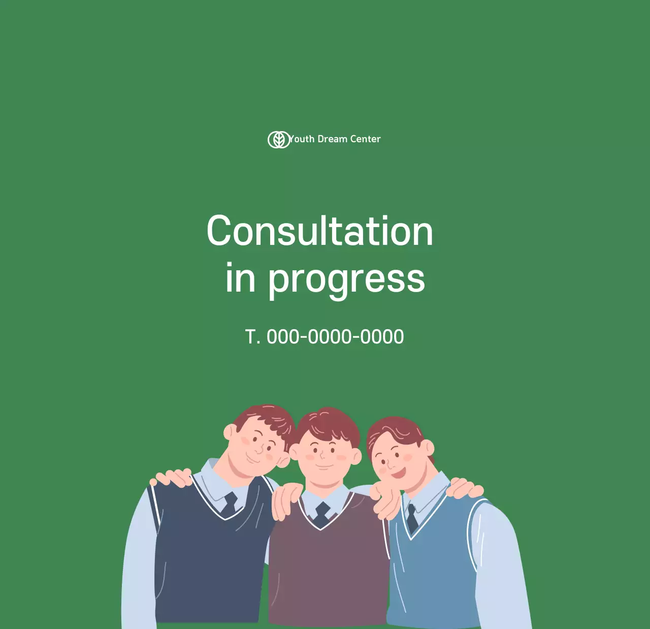 Lịch có hình minh họa tuổi trẻ trên nền xanh vàng