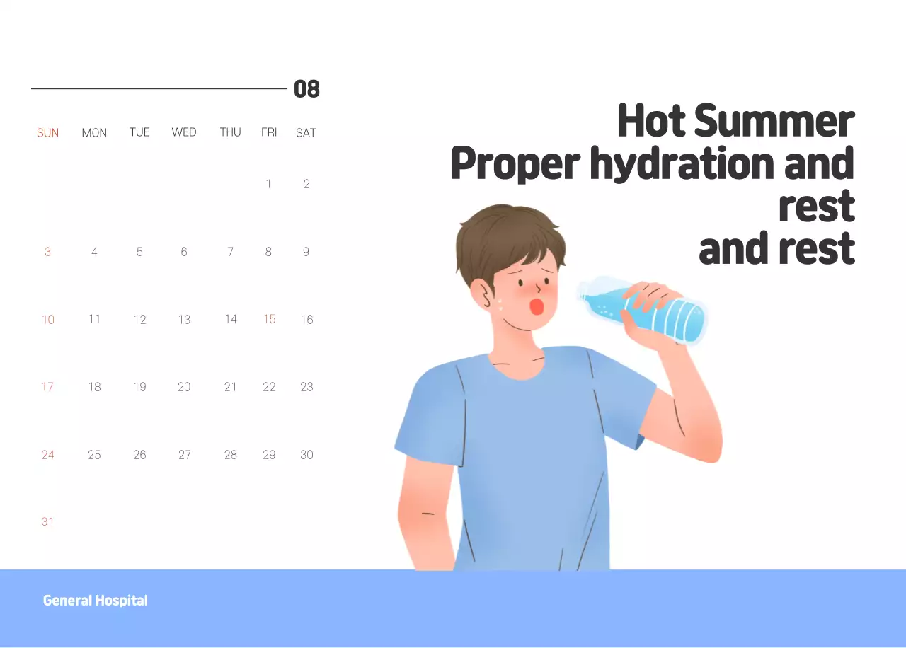 A holiday hospital with health and family themed illustrations and colorful accents