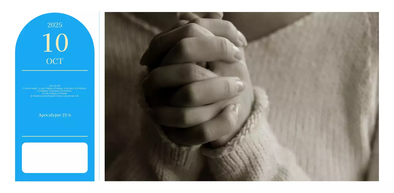 Calendrier d'église moderne bleu