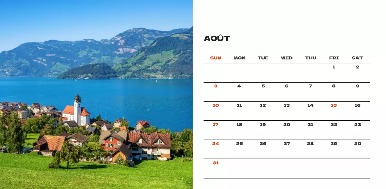 Calendrier de nettoyage des photos du ciel