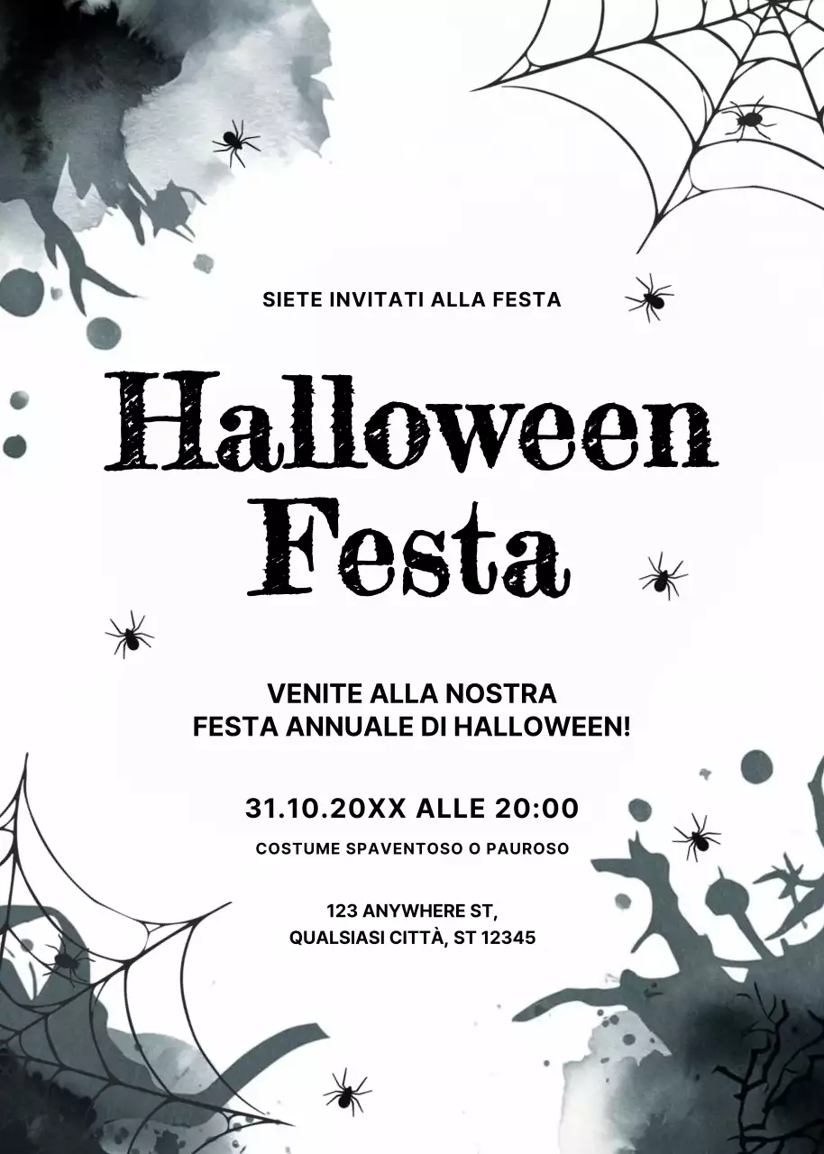 invito gotico nero per Halloween