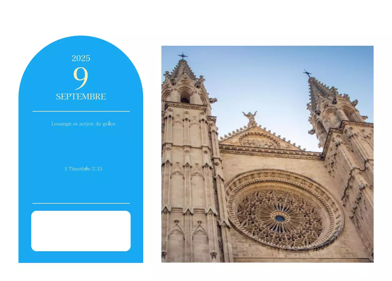 Calendrier d'église moderne bleu