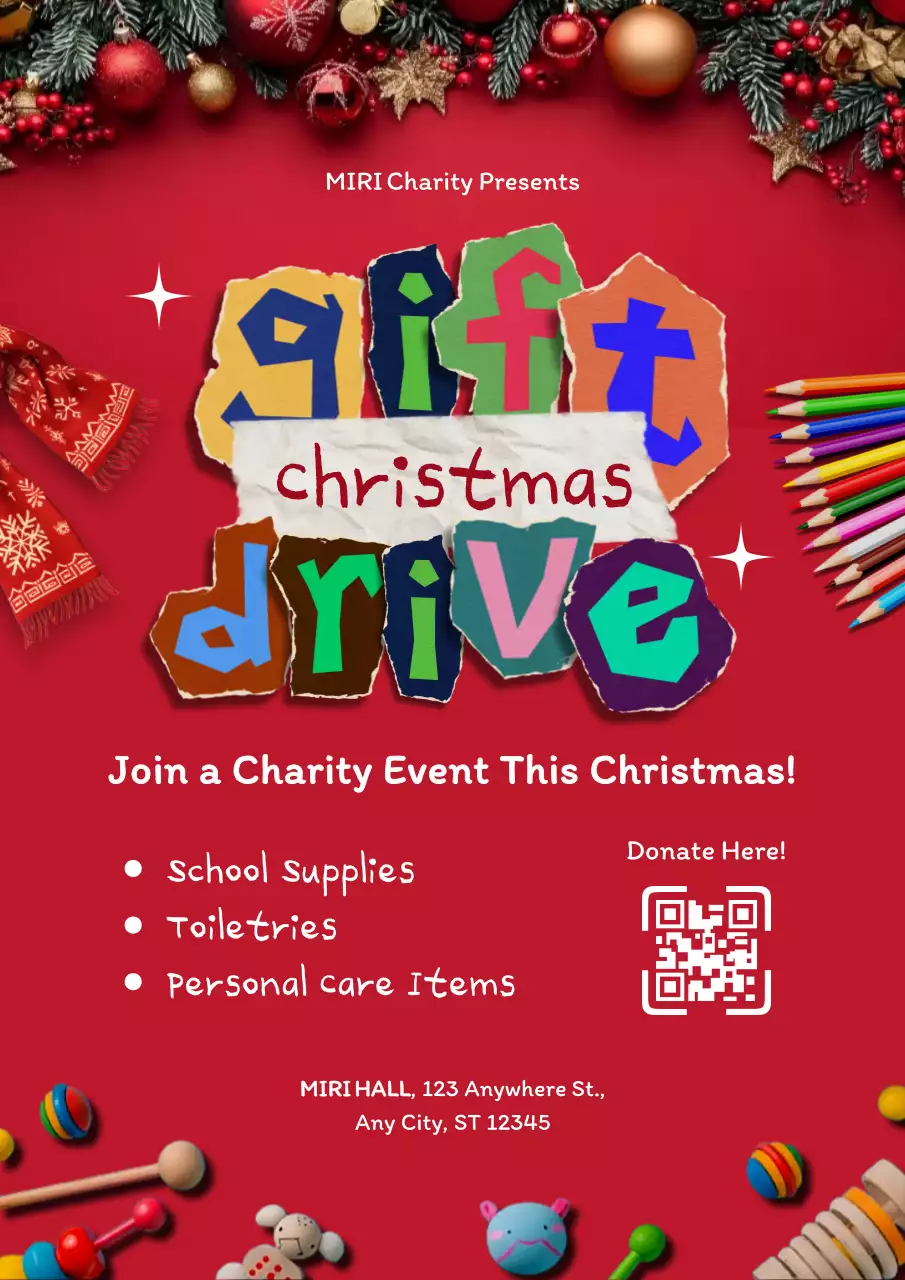 Red Creative Charity Event Poster