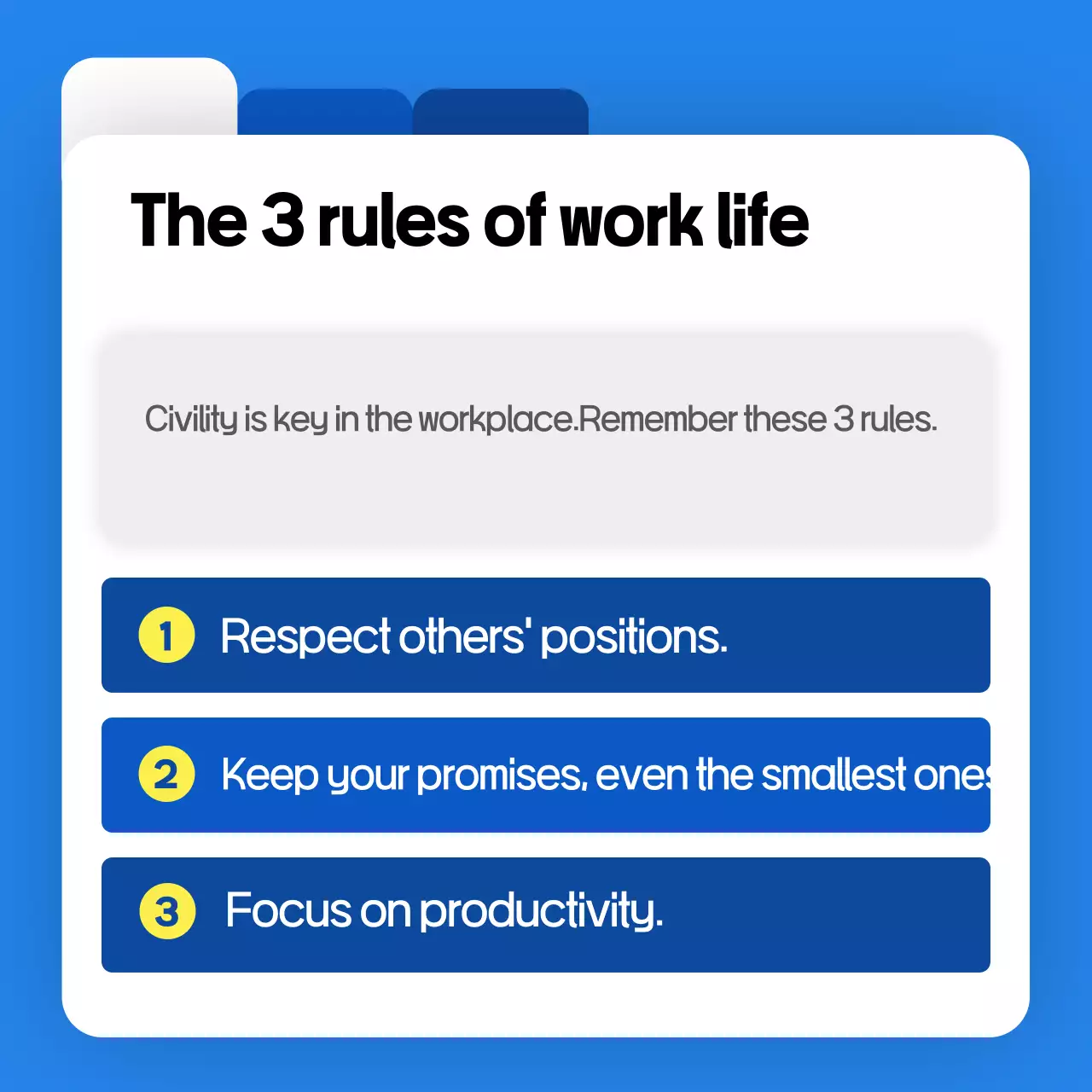 Blue Professional Workplace Guide Instagram Carousel