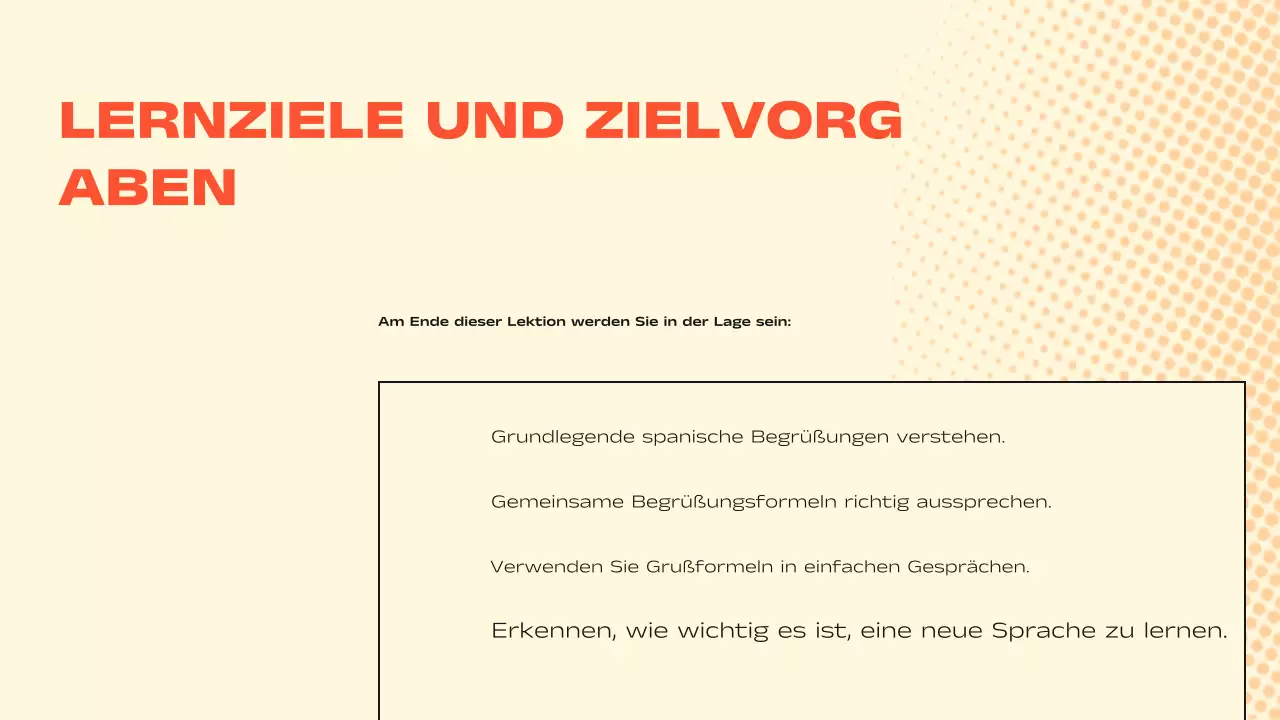 Orange Beige Fun Class Materials Spanish Presentation