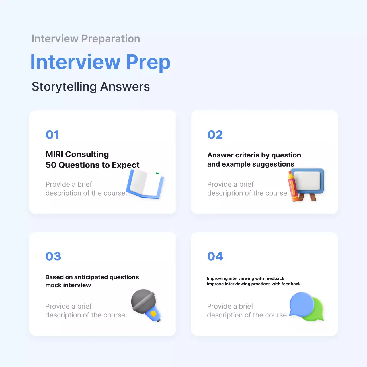 Guia de entrevista moderna azul Instagram Carousel