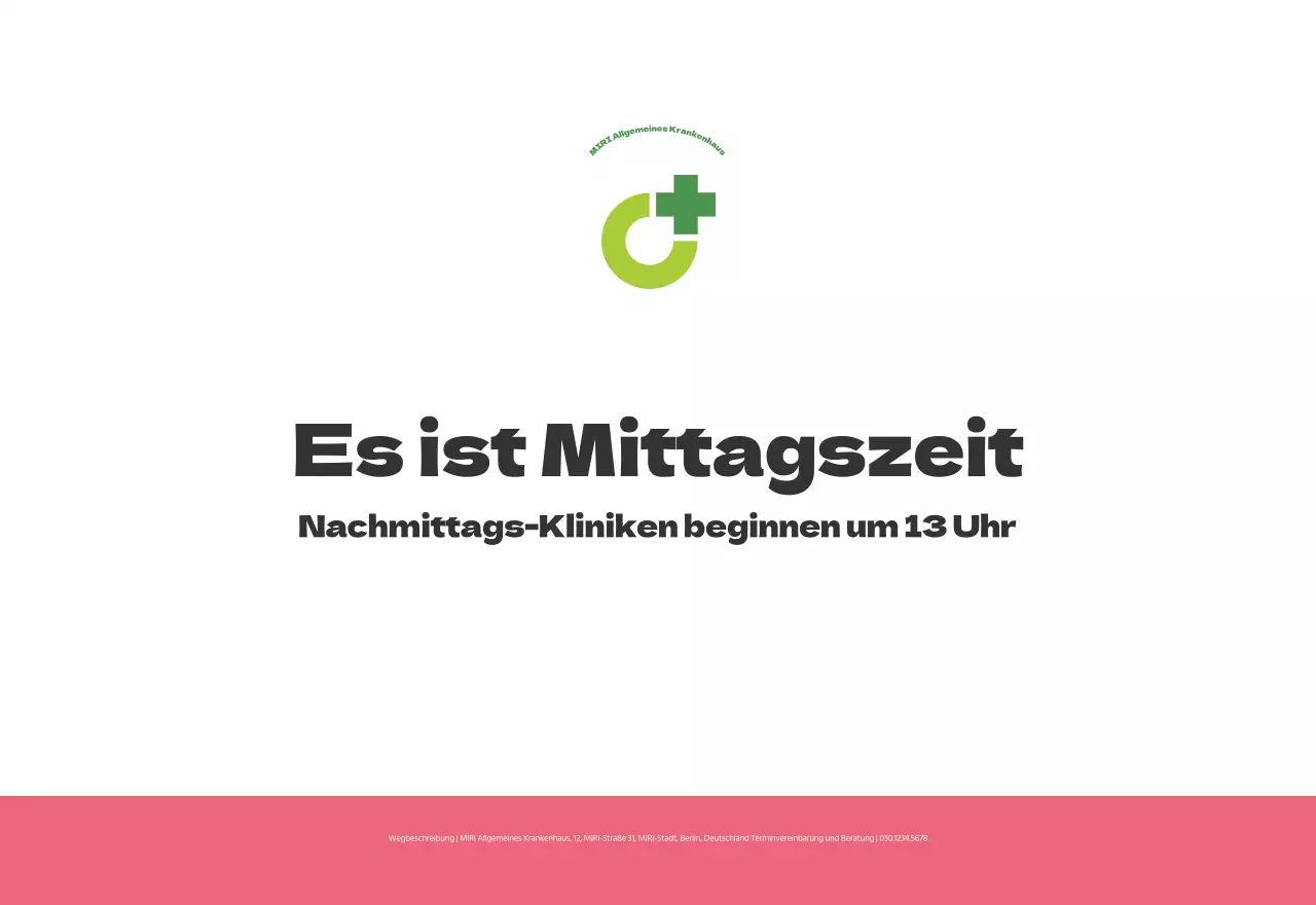 Ein festliches Krankenhaus mit Illustrationen zum Thema Gesundheit und Familie und farbenfrohen Akzenten