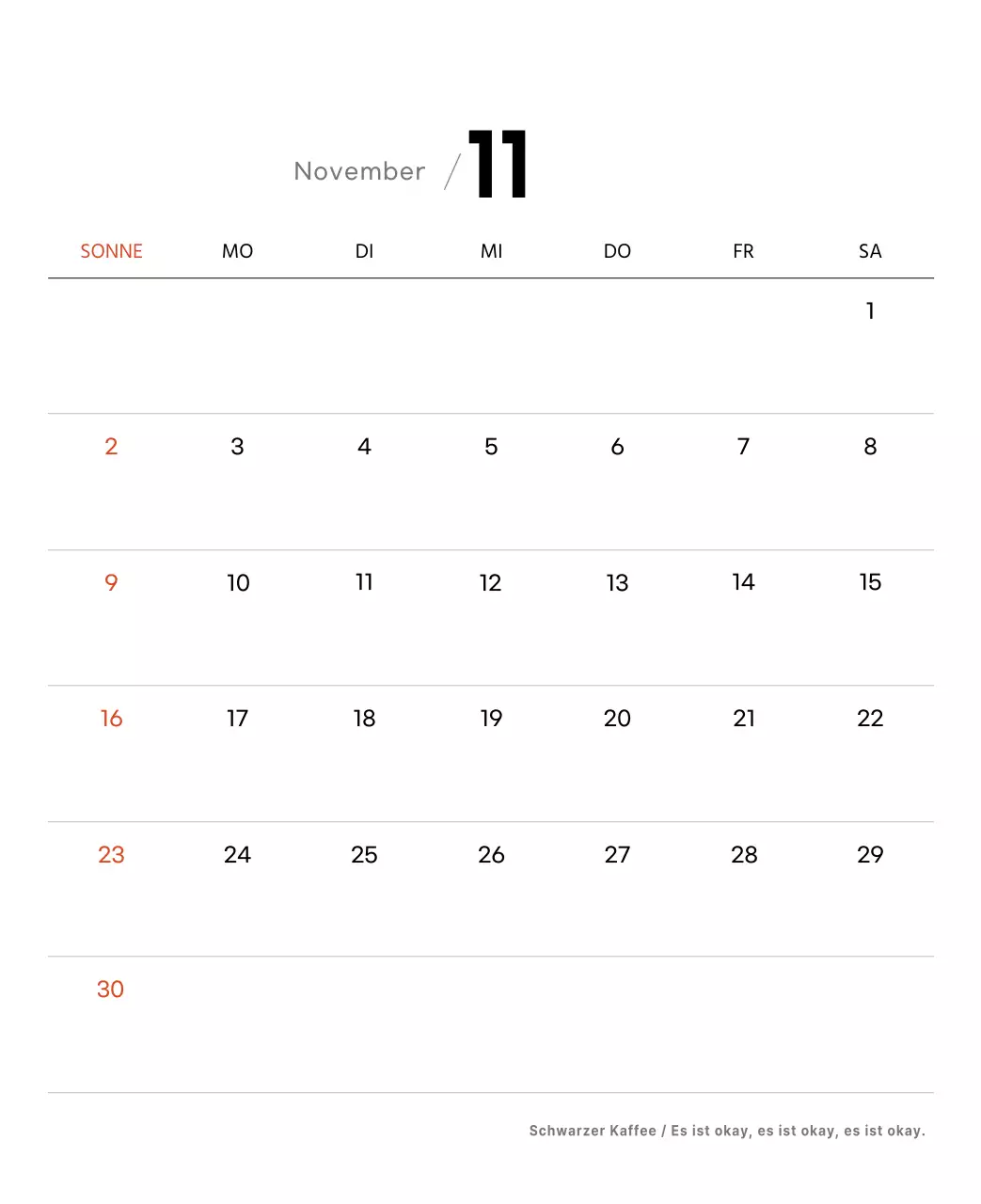 Einfacher Kaffee-Foto-Tischkalender für Cafés in Weißtönen