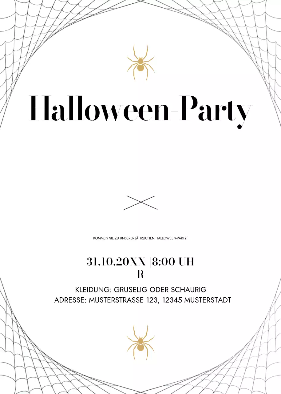 weiße minimalistische Halloween-Einladung