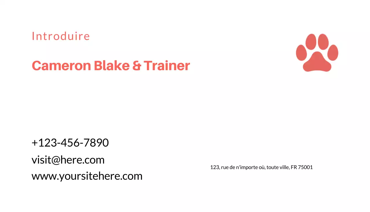 carte de formateur minimaliste rouge