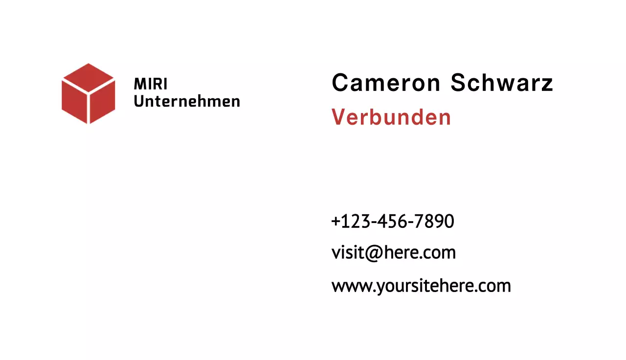 rote Minimal-Visitenkarte