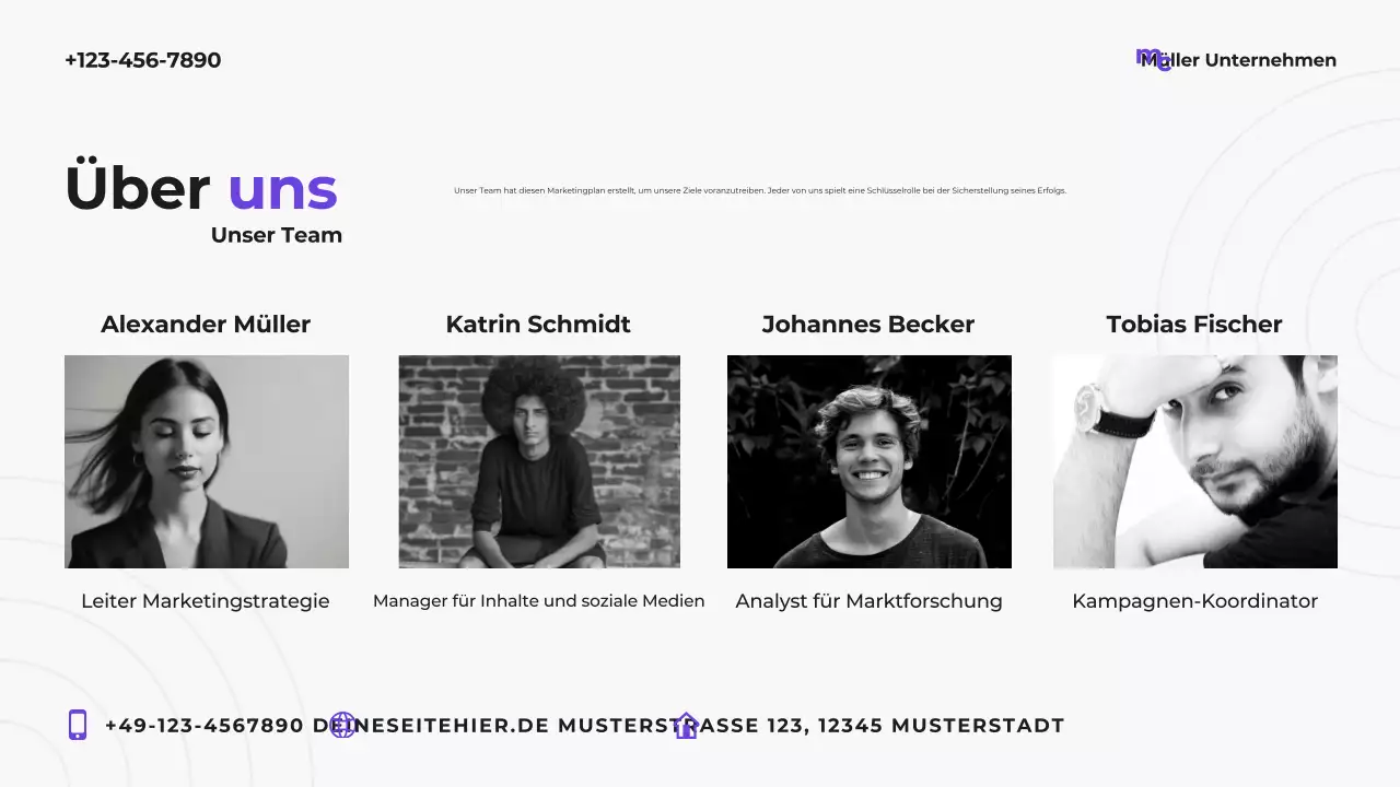 Lila moderner Marketingplan