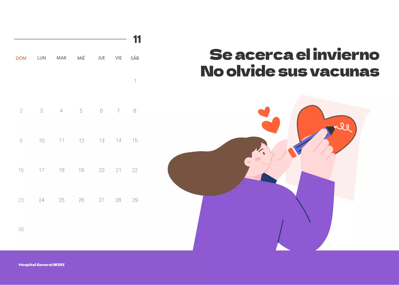 Un hospital festivo con ilustraciones de temática sanitaria y familiar y acentos de color