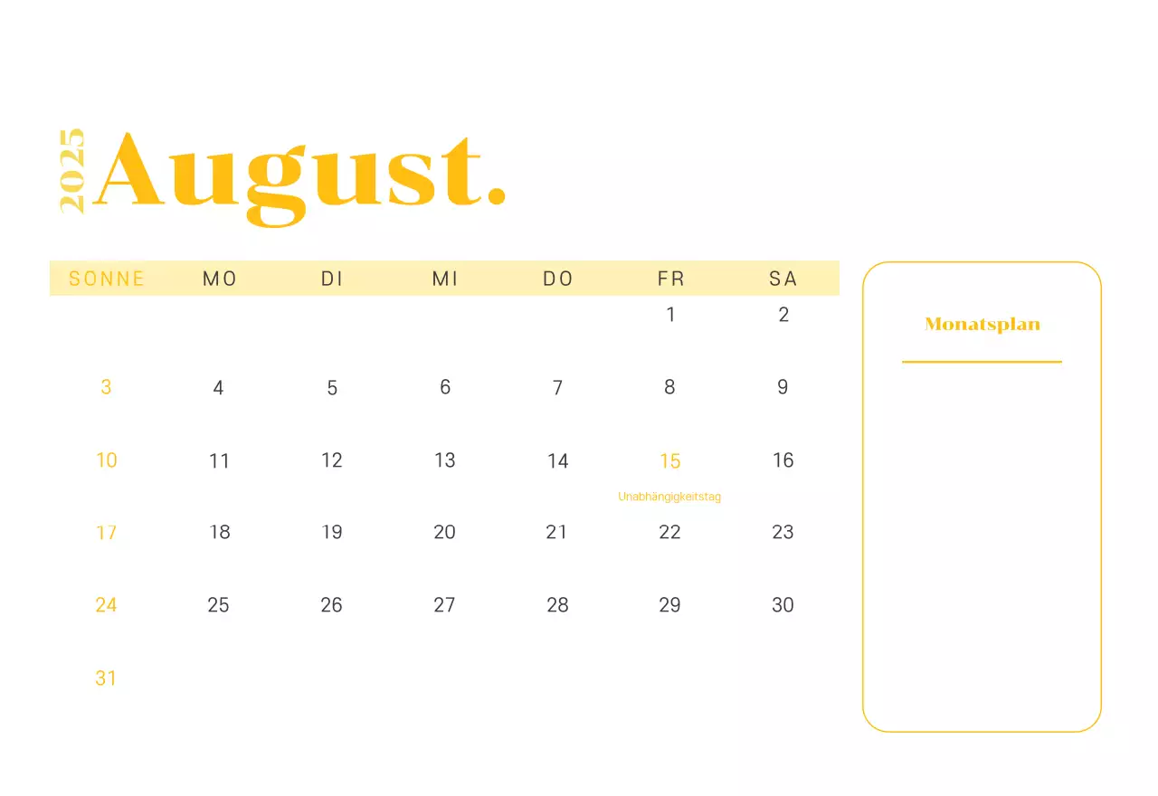 Kalender mit Jugendillustrationen auf gelb-grünem Hintergrund