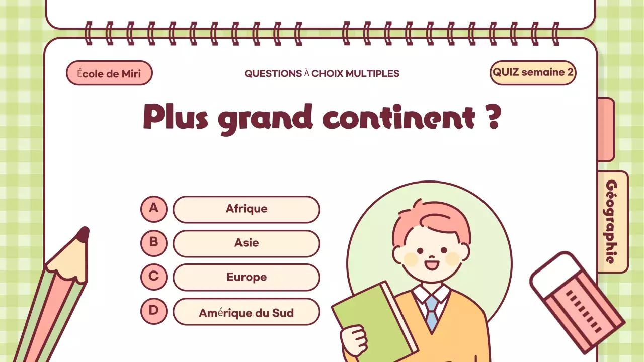 Présentation de la classe Pink Playful Quiz Time