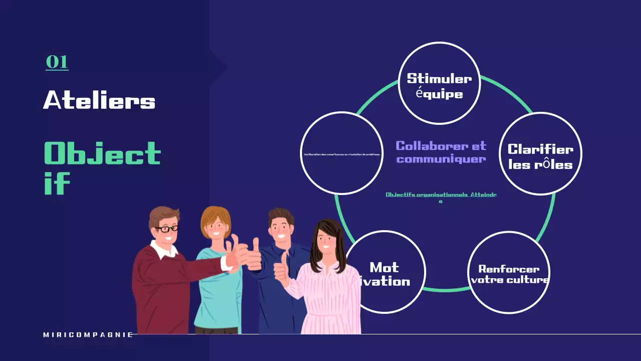 Proposition d'atelier simple en bleu marine et vert