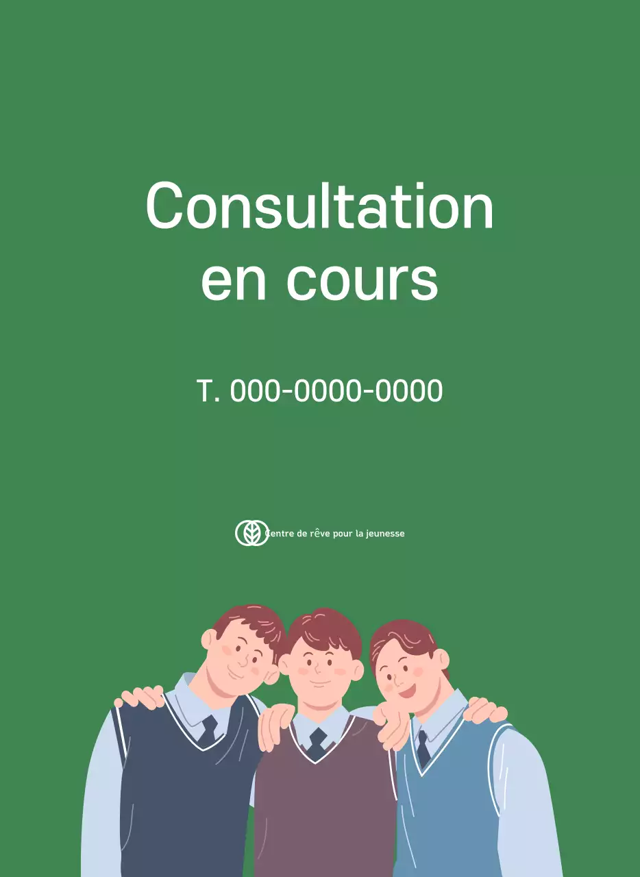 Calendrier avec illustrations de jeunes sur fond jaune-vert