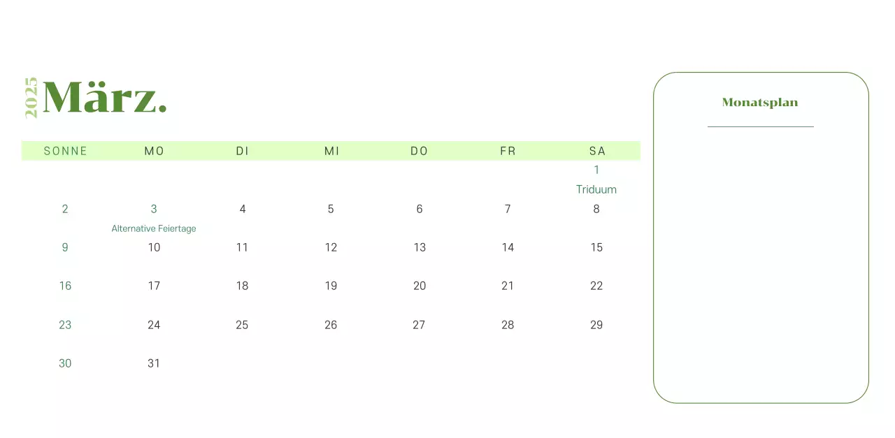 Kalender mit Jugendillustrationen auf gelb-grünem Hintergrund
