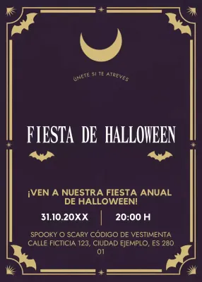 invitación gótica negra de Halloween
