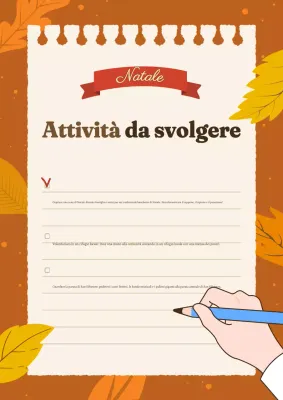 lista di controllo tradizionale arancione per il Ringraziamento