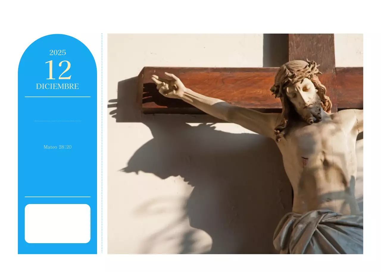 Calendario eclesiástico azul de concepto moderno