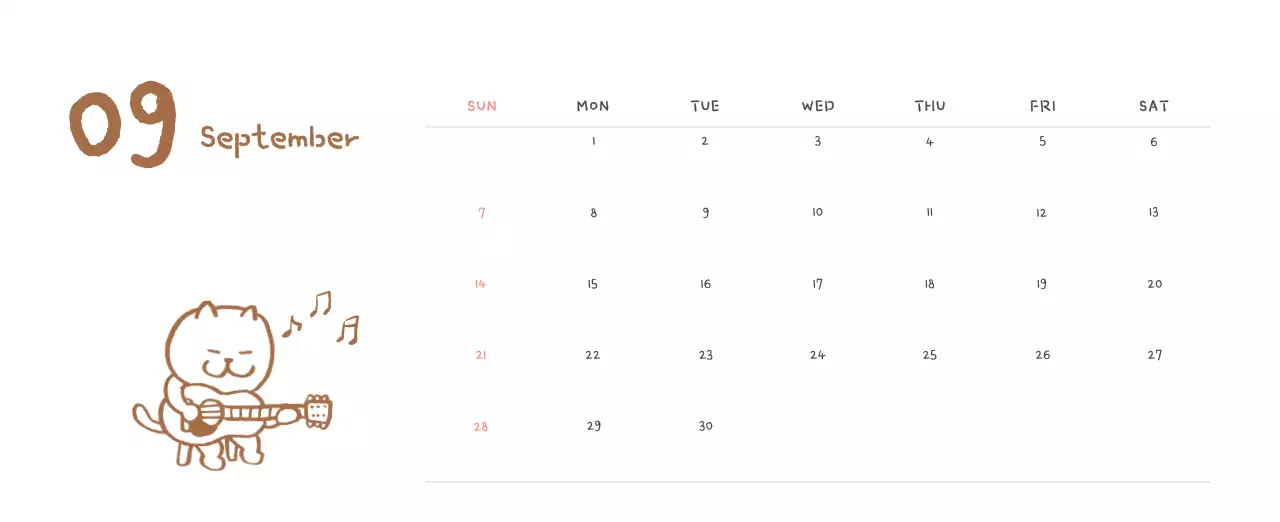 Ivory Cozy Daily Calendar