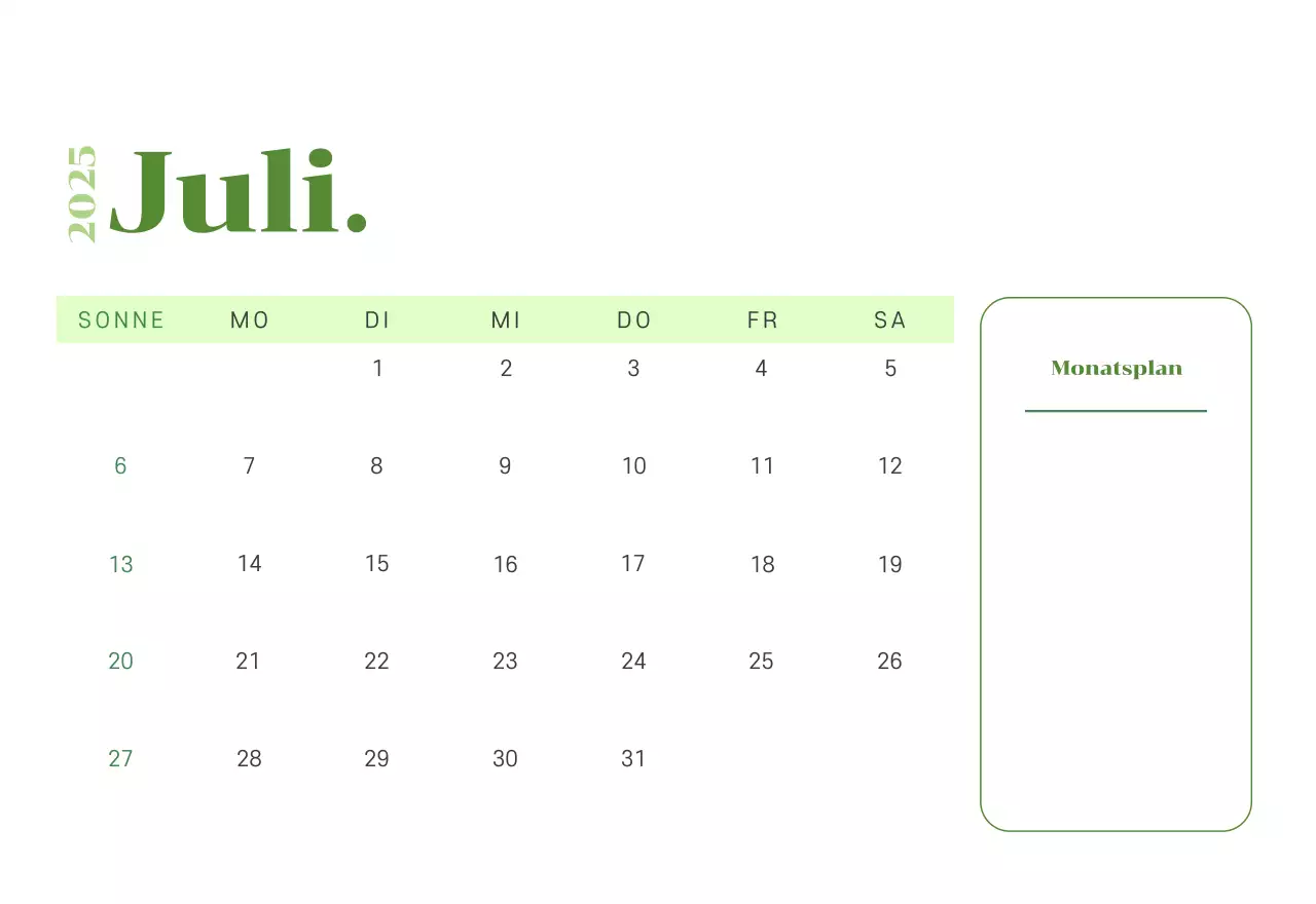 Kalender mit Jugendillustrationen auf gelb-grünem Hintergrund