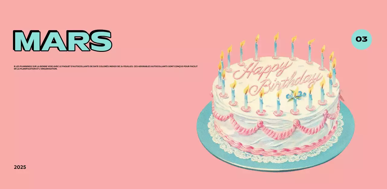 Calendriers colorés avec une variété d'illustrations rétro