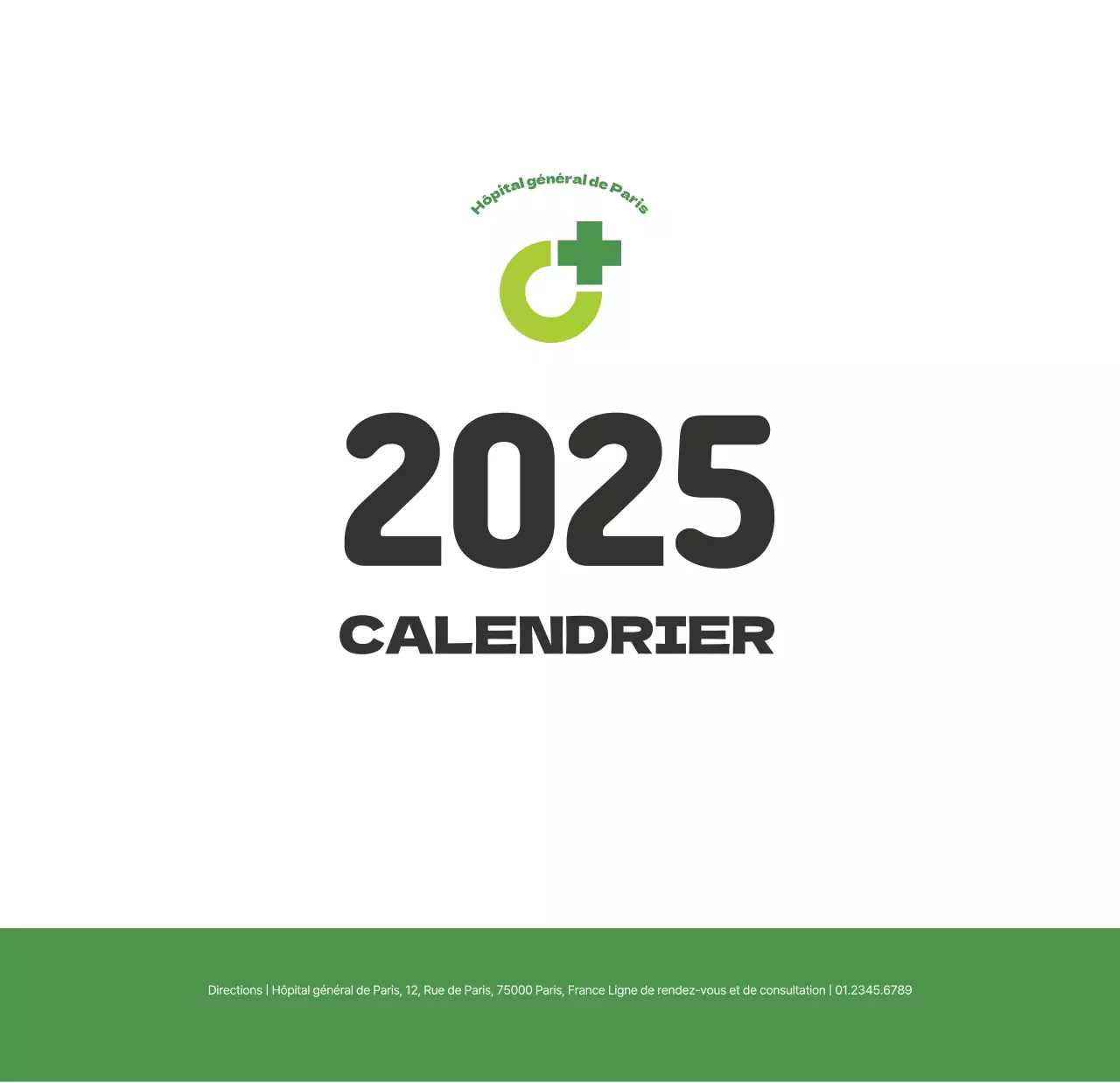 Un hôpital festif avec des illustrations sur le thème de la santé et de la famille et des accents colorés.