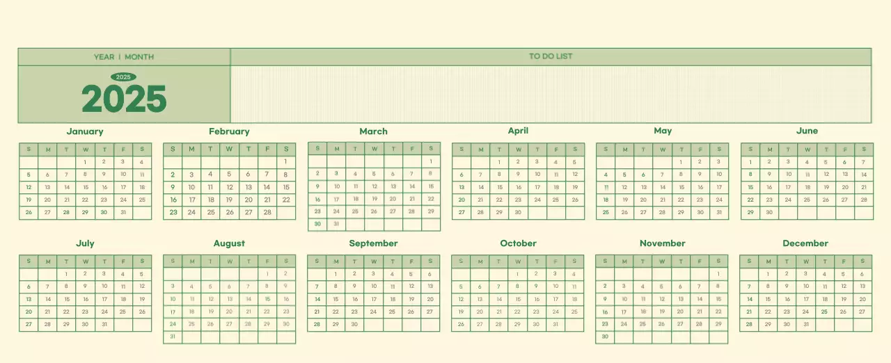 SAT D-Day Notepad Concept Wall Calendar in Green and Light Yellow