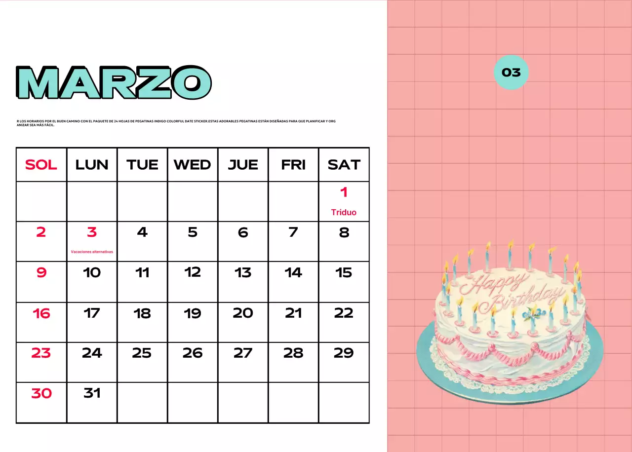 Coloridos calendarios con diversas ilustraciones retro