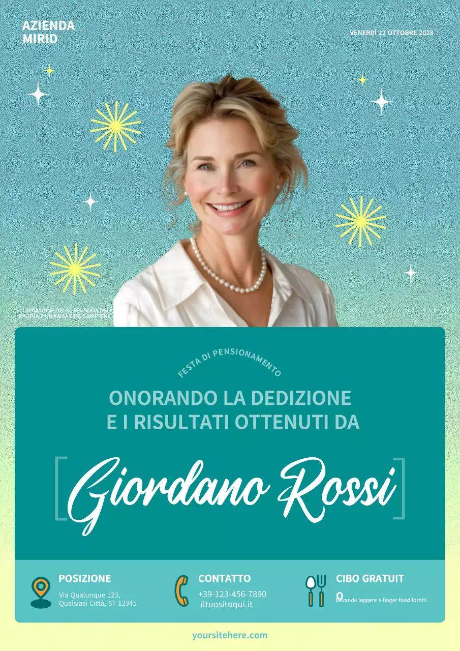 invito alla pensione moderno verde acqua