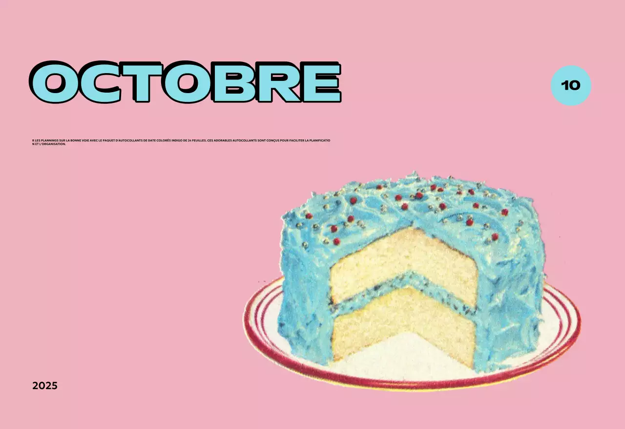 Calendriers colorés avec une variété d'illustrations rétro