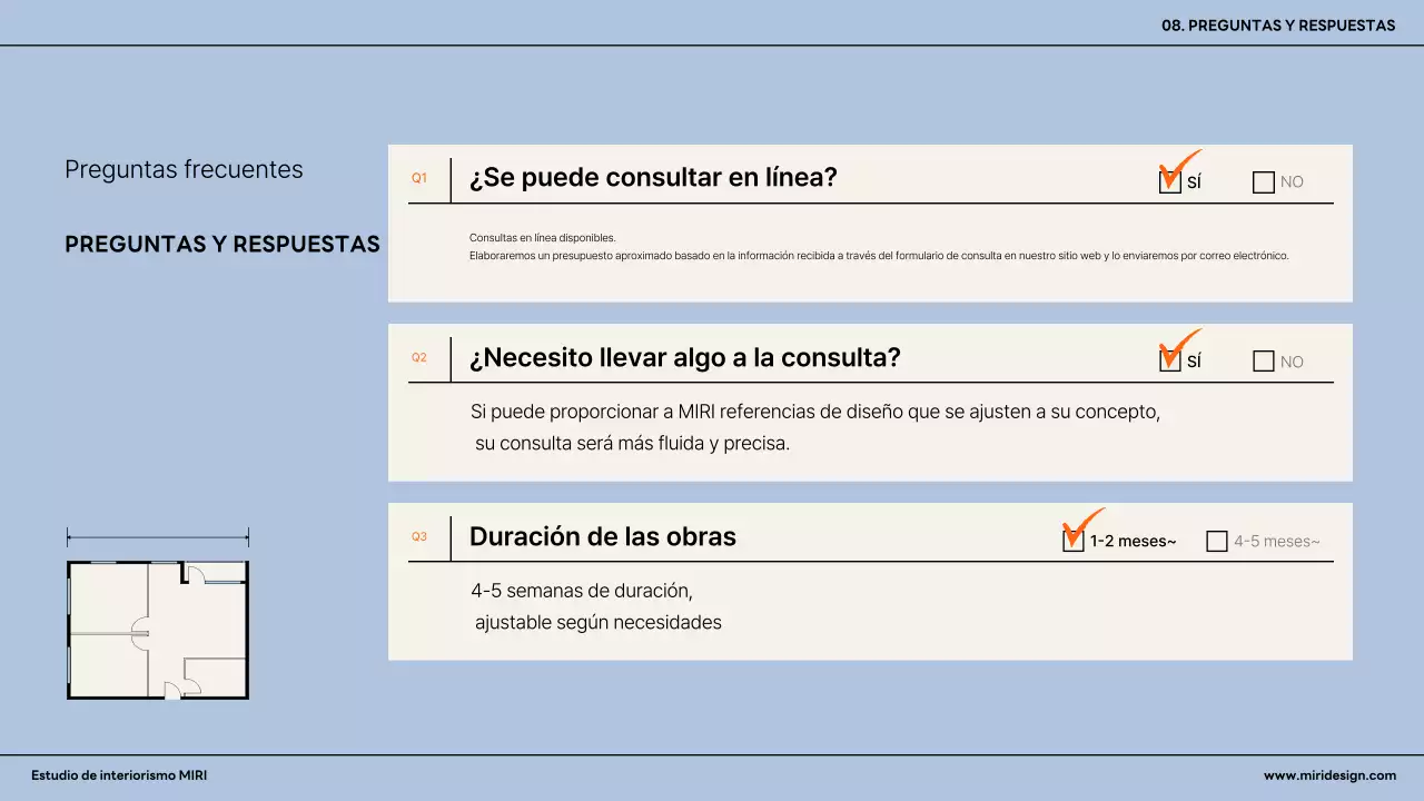 Anuncio interior moderno naranja