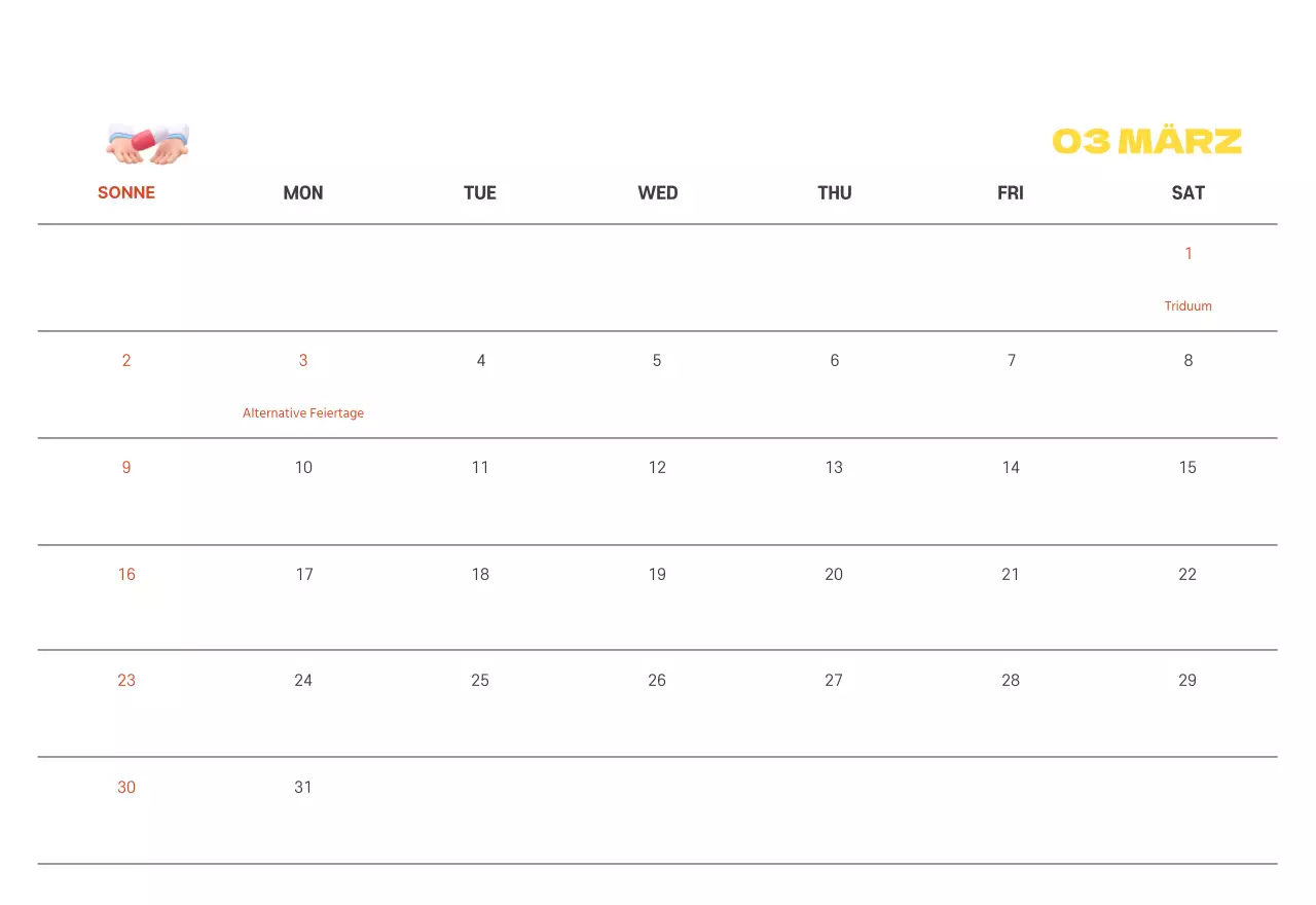 Ein festliches Krankenhaus mit Illustrationen zum Thema Gesundheit und Familie und farbenfrohen Akzenten