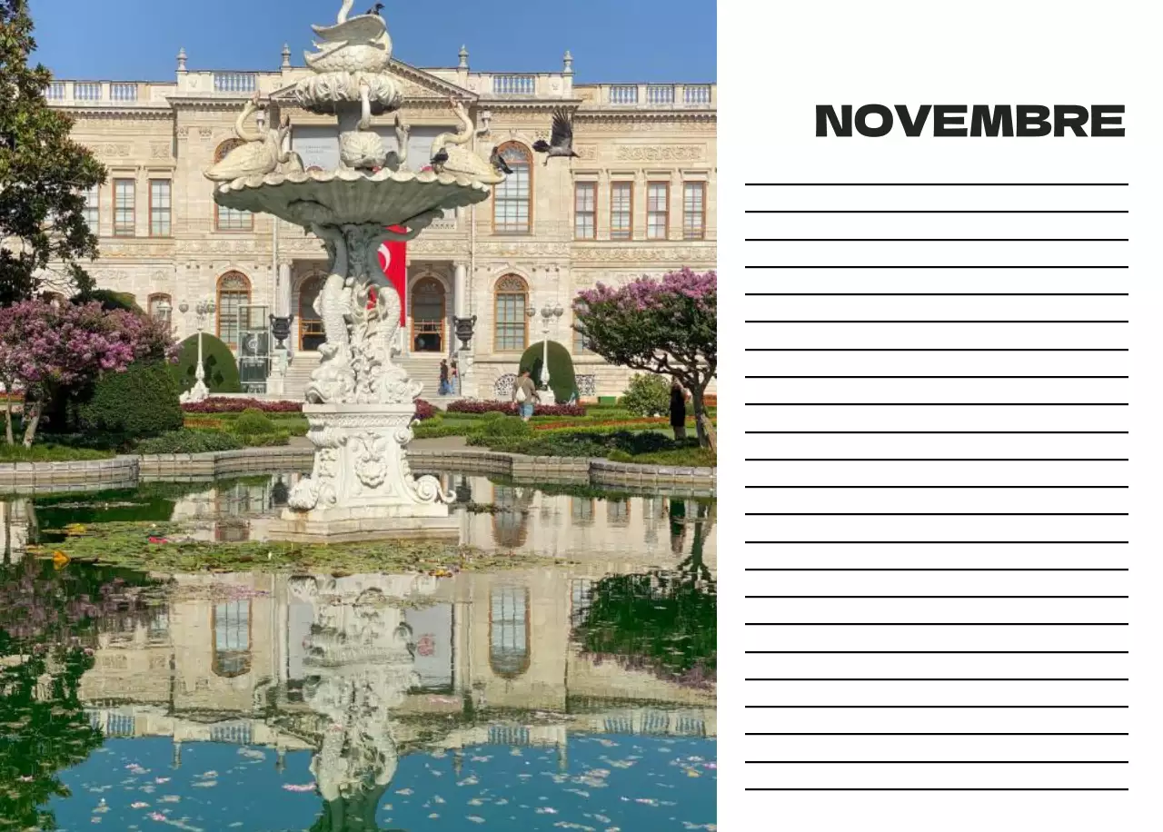 Calendario pulito con foto del cielo