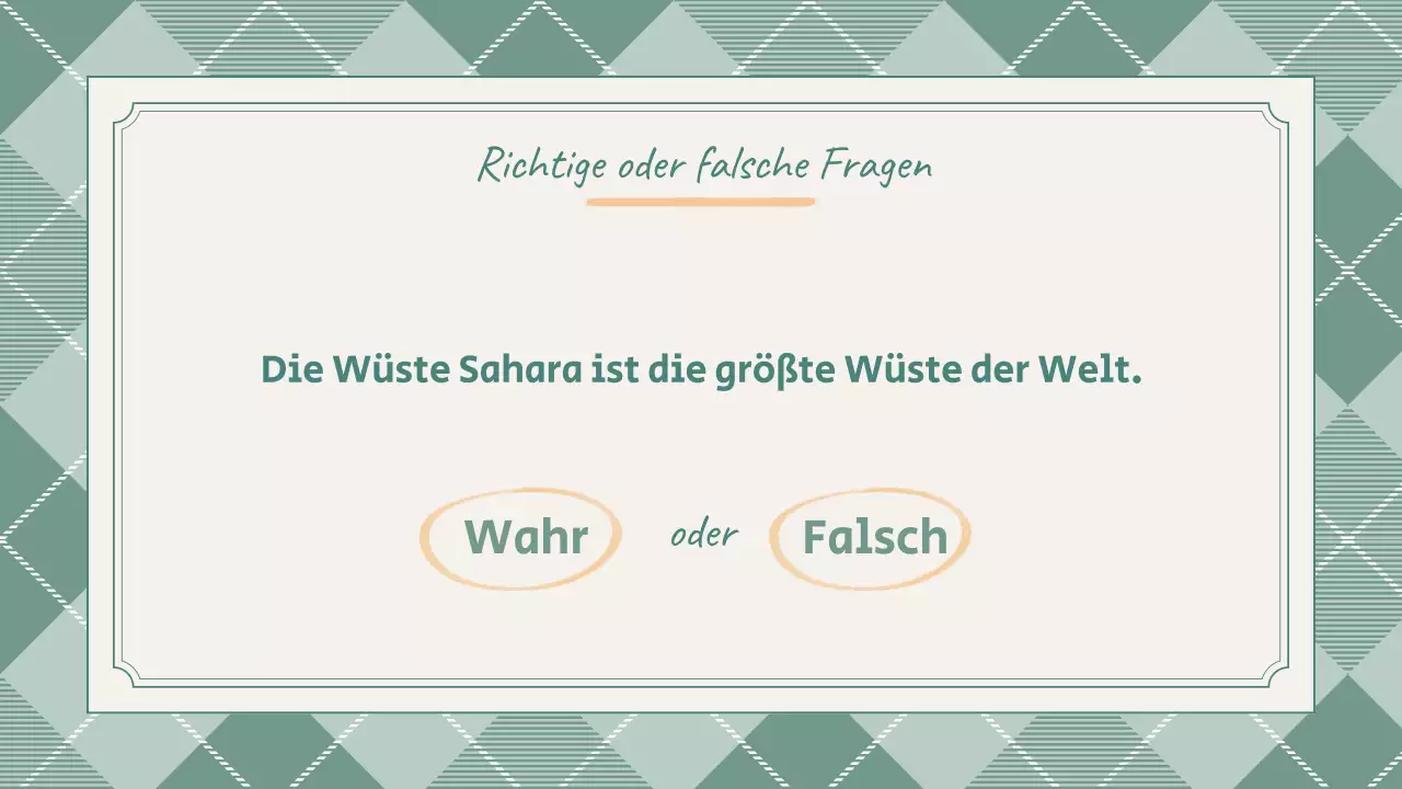 Preppy Cute Green School Quiz Präsentation