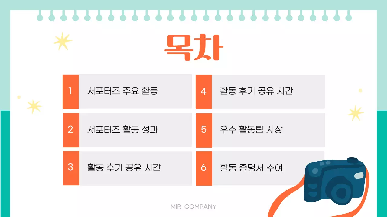 주황 아기자기한 서포터즈 보고서