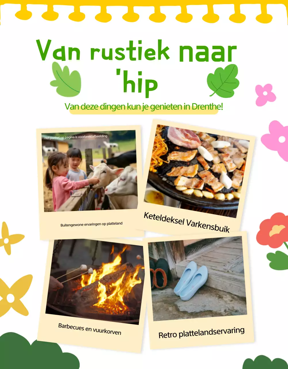 Plattelandservaringen promoten in lichtblauw