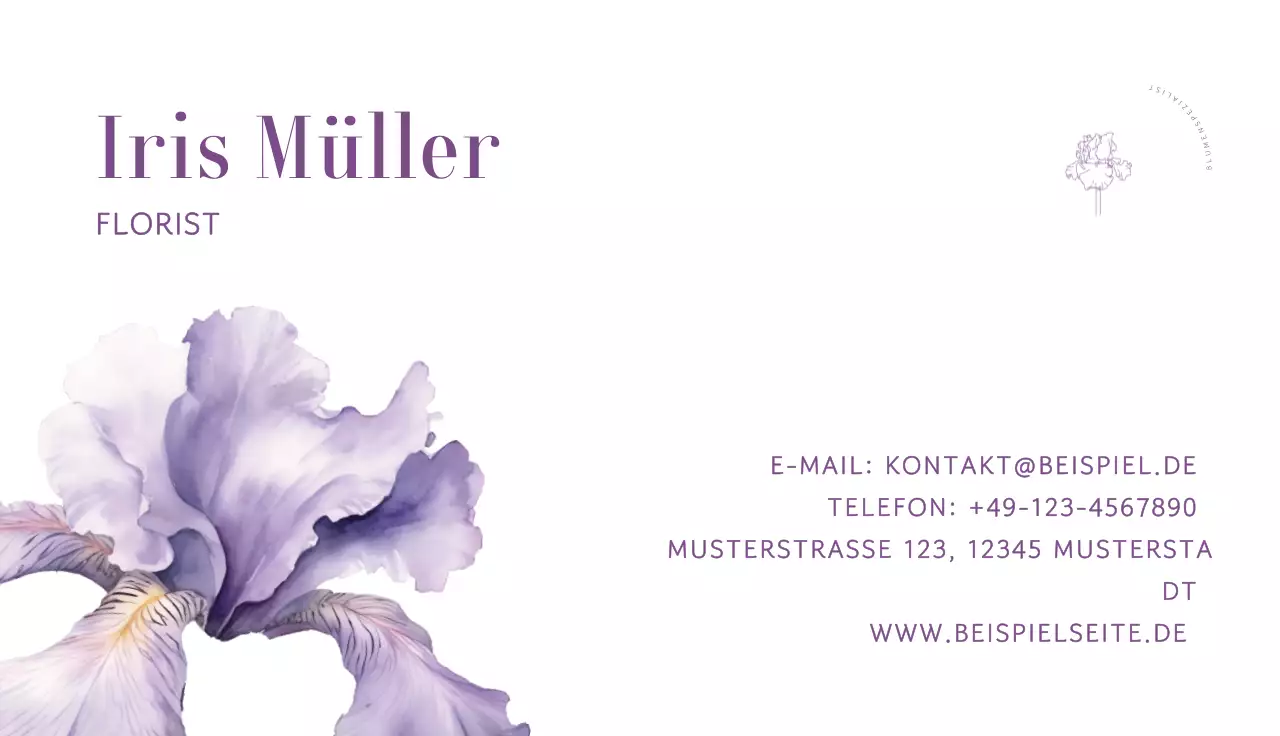 lila elegante Blumenkarte