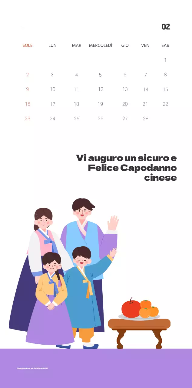 Il calendario astratto semplice