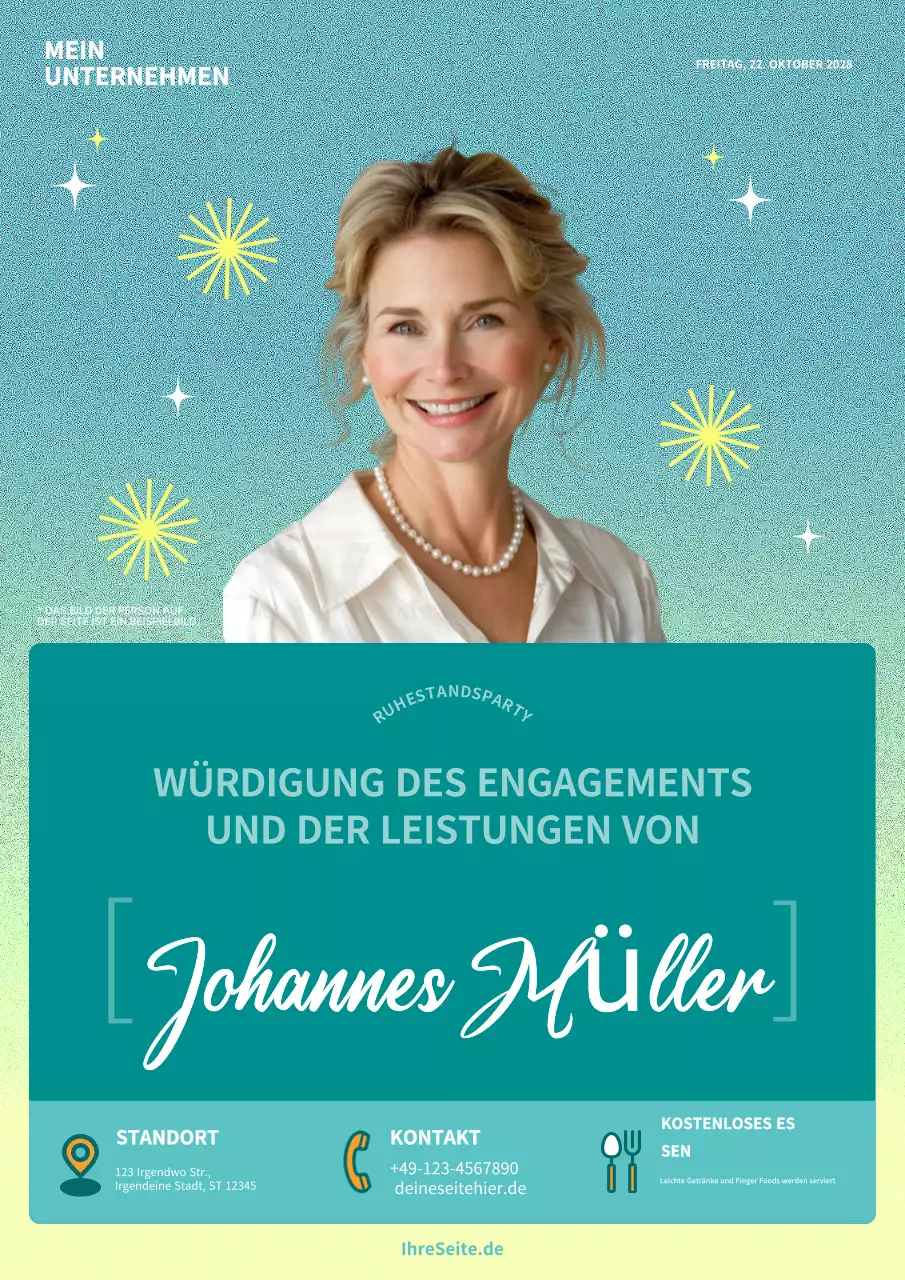 Teal moderne Ruhestand Einladung