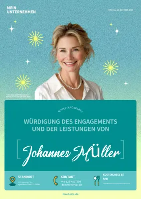 Teal moderne Ruhestand Einladung