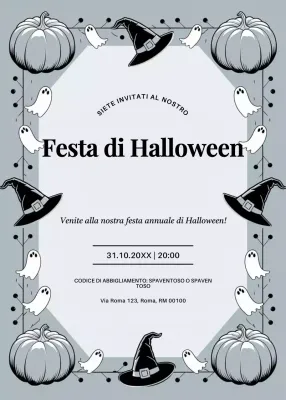 invito di Halloween vintage grigio