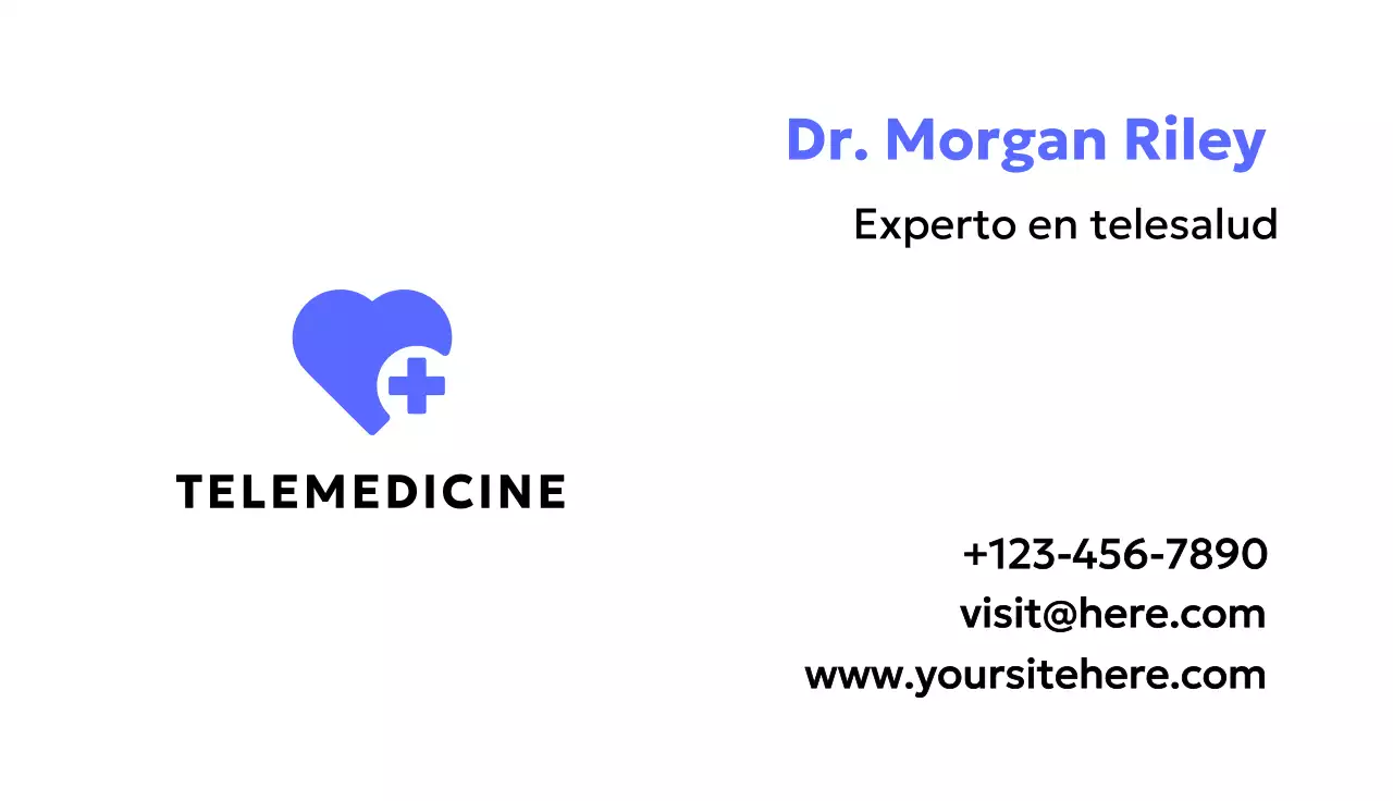 tarjeta de visita de telemedicina blue minimal